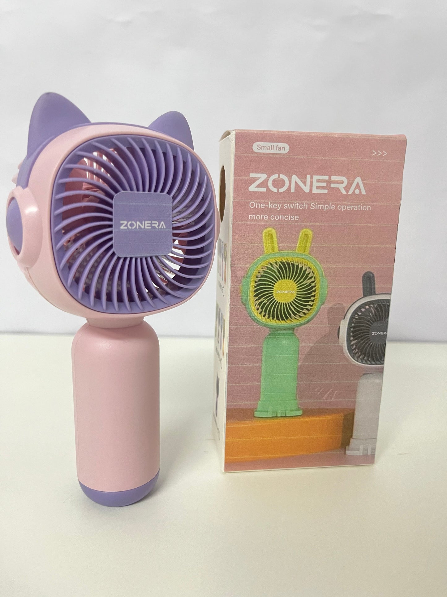 【ZONERA Cat-Ear Handheld Fan】—— Cute & Portable Cooling Essential
