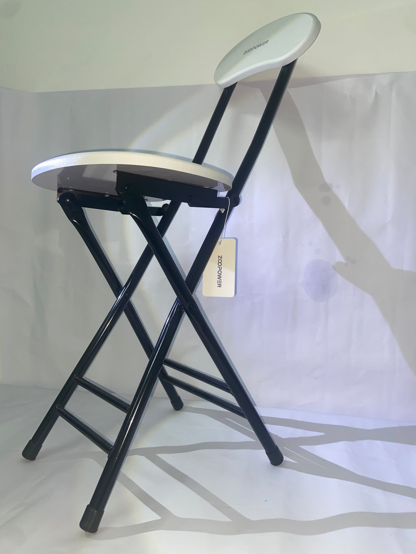ZOOPOWER Chairs Black Portable Heavy Duty Collapsible Padded Round Stool