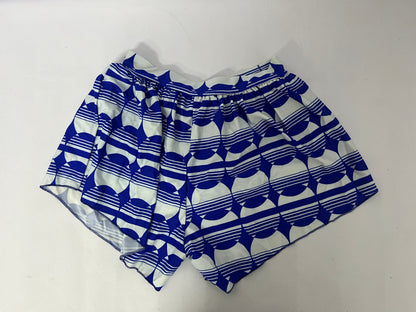 Zebrair Pants Blue and White Geometric Pattern Shorts - The Perfect Choice for Summer Fashion and Comfort