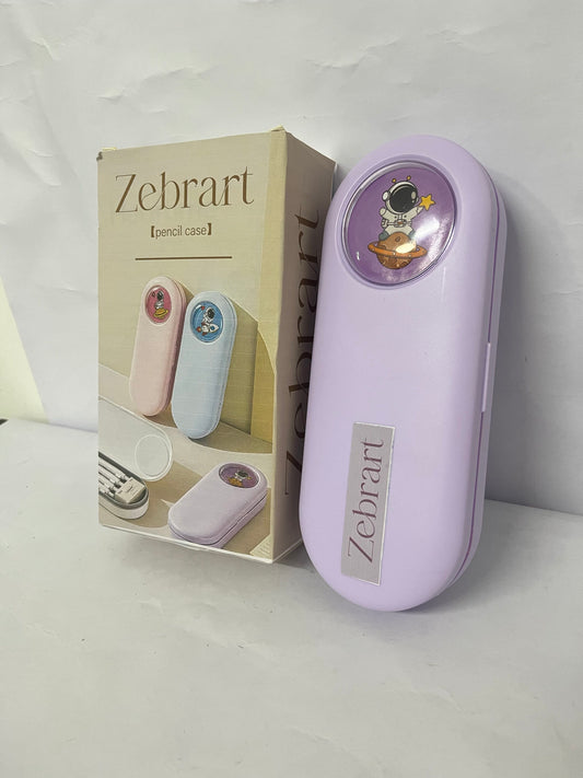 Zebrart Hard Pencil Case, Cartoon Astronaut Stationery Organizer, Macaron - Colored Portable Pen Box for Students & Office