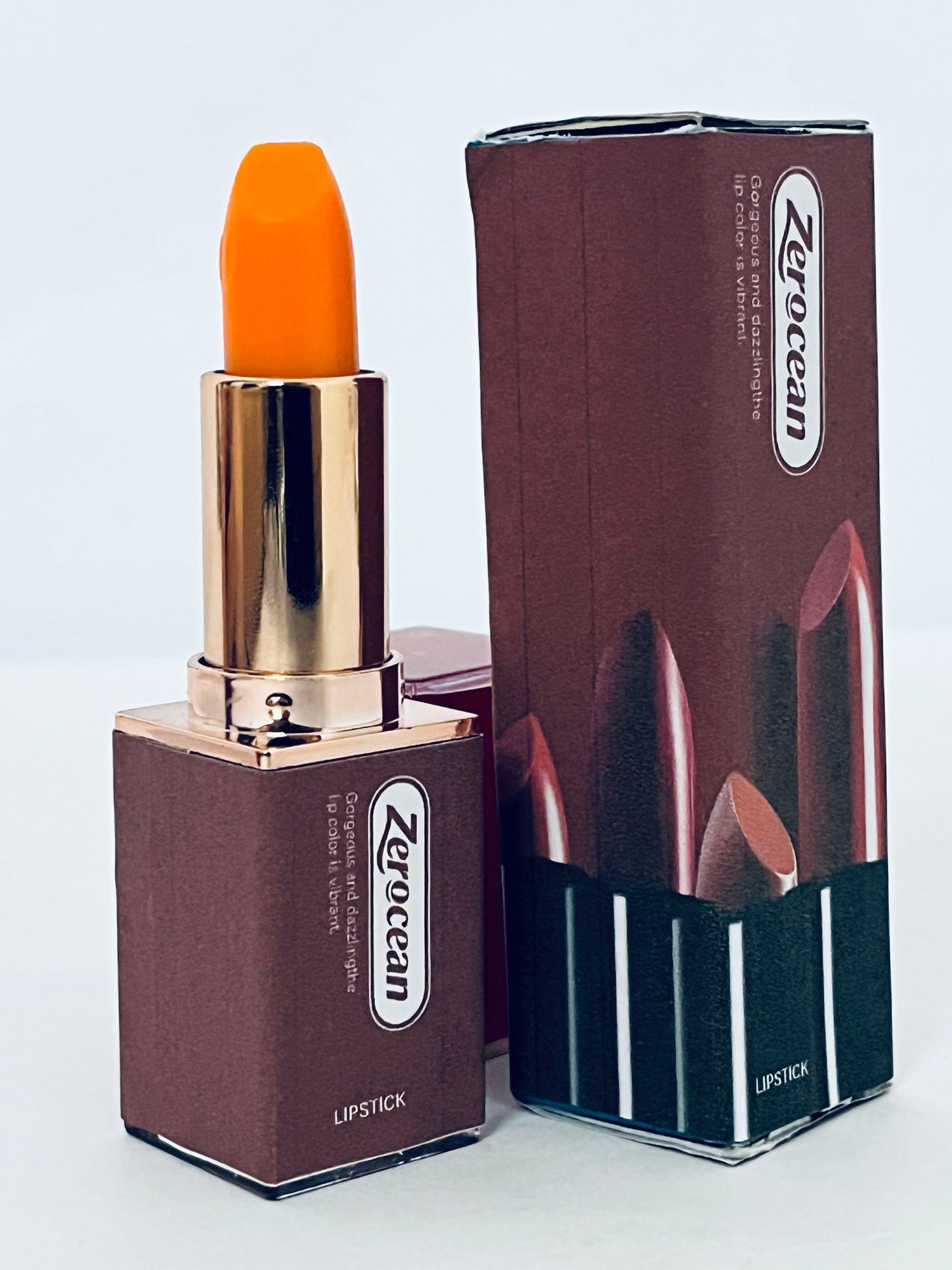 Zerocean Carotene Orange Red Cherry Color Changing Lipstick Queen, Long Lasting Labiales Lip Gloss Korean Lip Balm Tinted Magic Lip Stain Matte Makeup Moisturize Lipstick for Women