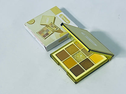 Zerocean Eyeshadow Palette 9 Color Eye Shadow Matte Glitter Professional Makeup Eye Shadow Powder Long Lasting Waterproof Cosmetic Eye Shadow Palette - Yellow