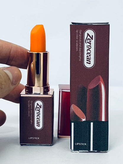 Zerocean Carotene Orange Red Cherry Color Changing Lipstick Queen, Long Lasting Labiales Lip Gloss Korean Lip Balm Tinted Magic Lip Stain Matte Makeup Moisturize Lipstick for Women