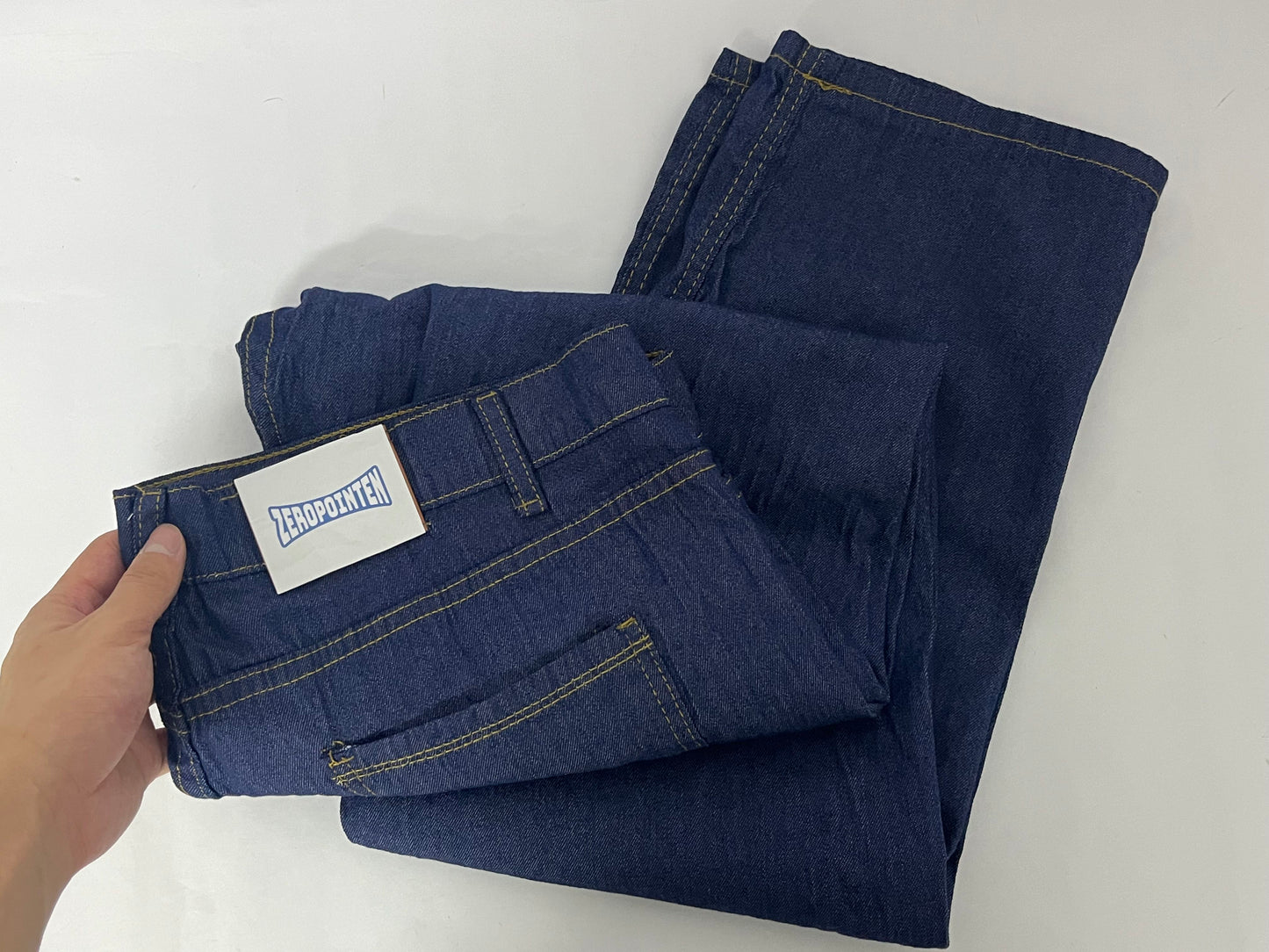ZEROPOINTEN Women's Wide Leg Jeans High Waisted Strechy Raw Hem Denim Pants