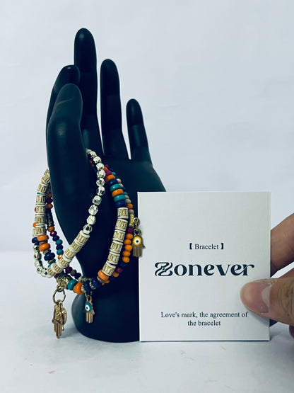 Zonever Western Turquoise Beaded Bracelet, Chic Stack Beaded Western Style for Country Concerts, Cowgirl Outfits & Boho Jewelry