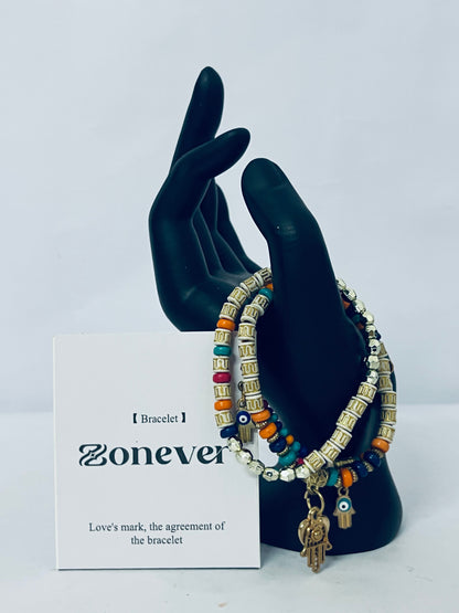 Zonever Western Turquoise Beaded Bracelet, Chic Stack Beaded Western Style for Country Concerts, Cowgirl Outfits & Boho Jewelry