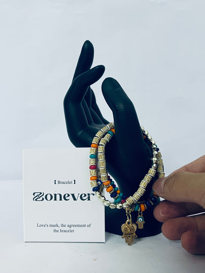 Zonever Western Turquoise Beaded Bracelet, Chic Stack Beaded Western Style for Country Concerts, Cowgirl Outfits & Boho Jewelry