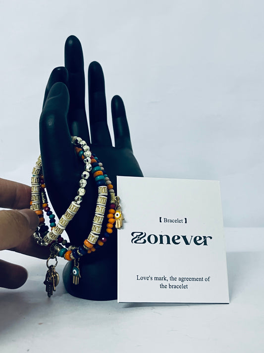 Zonever Western Turquoise Beaded Bracelet, Chic Stack Beaded Western Style for Country Concerts, Cowgirl Outfits & Boho Jewelry