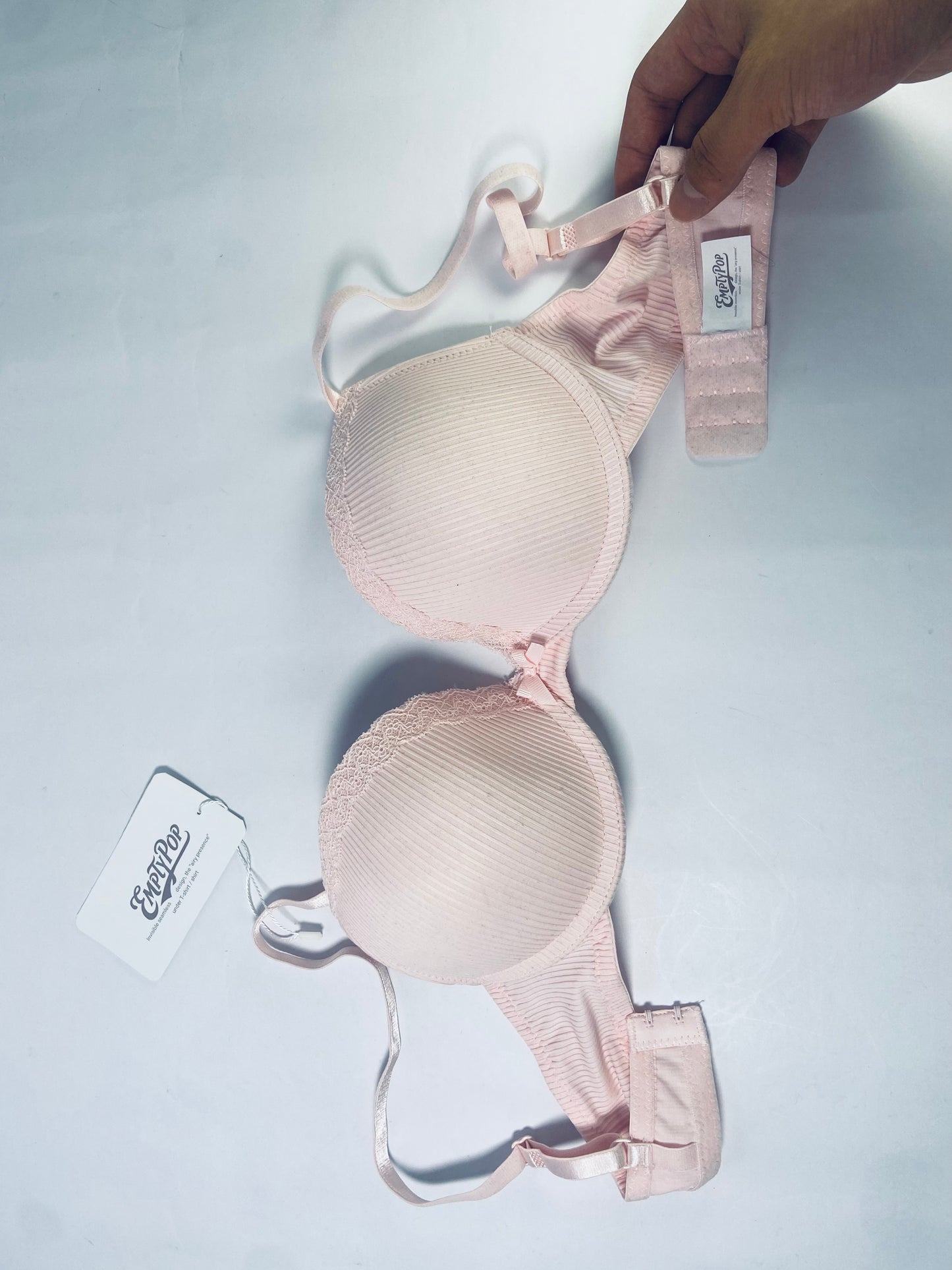 EMPTYPOP Bras Push Up Thick Padded Plunge Underwire T Shirt Lace Bra Lift Support for Women Add One Cup