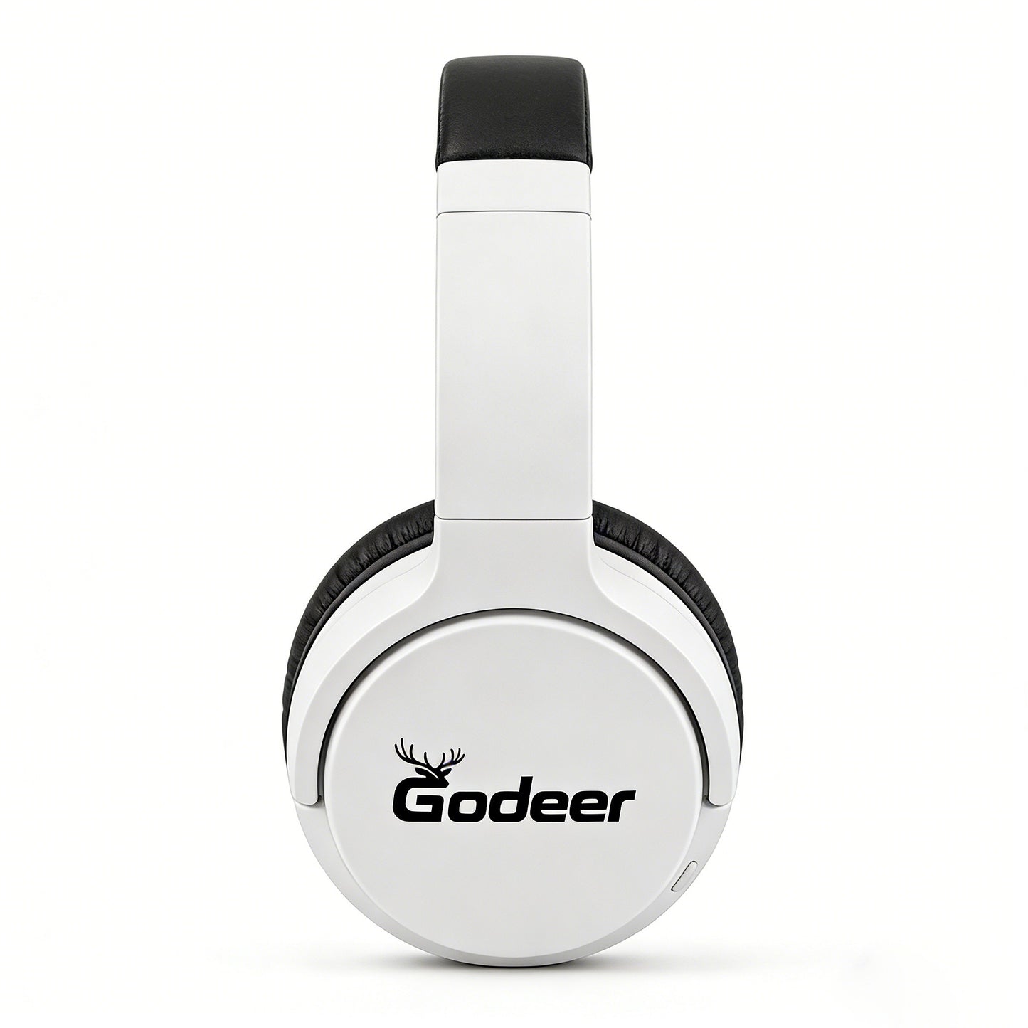 Godeer Black & White Over-Ear Bluetooth Headphones, Wireless Noise Cancelling Headset with Deep Bass, Foldable & Portable, Long Battery Life for Music, Gaming & Calls