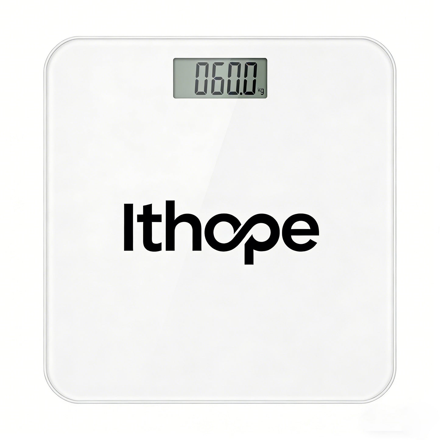 Ithope Portable Digital Bathroom Scale, High Precision Body Weight Scale with Tempered Glass Platform, Step-On Technology, LCD Display for Weight Monitoring