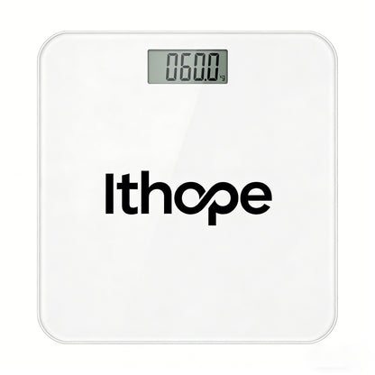 Ithope Portable Digital Bathroom Scale, High Precision Body Weight Scale with Tempered Glass Platform, Step-On Technology, LCD Display for Weight Monitoring