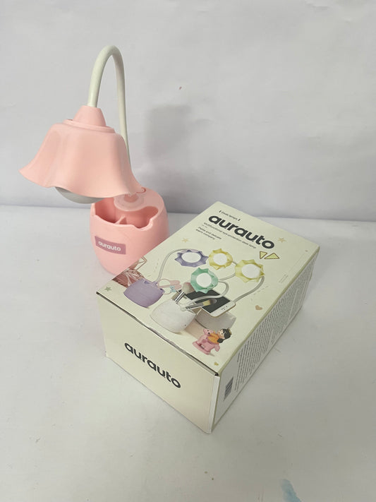 aurauto Pink Desk Lamp, Rechargeable LED with USB Charging, 3 Color Modes & Stepless Dimming, Cute for College Dorm Bedroom Reading