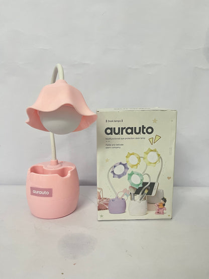 aurauto Pink Desk Lamp, Rechargeable LED with USB Charging, 3 Color Modes & Stepless Dimming, Cute for College Dorm Bedroom Reading