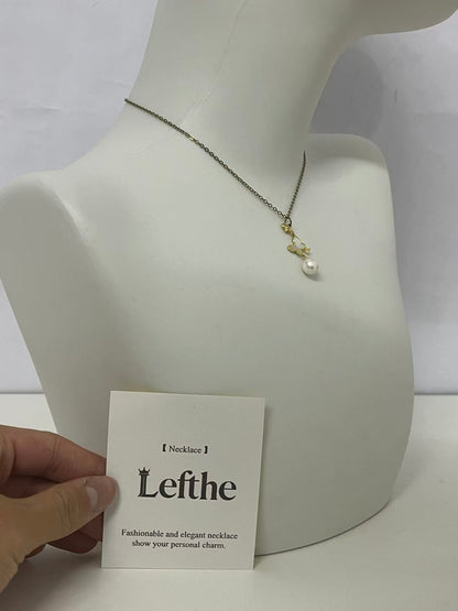 【Lefthe Dainty Pearl Pendant Necklace】—— Elegant Minimalist Jewelry for Everyday Charm