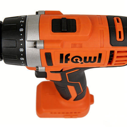 Ifowl Cordless Power Drill, 20V Lithium-Ion Electric Drill Driver, 2-Speed Adjustable, 18+1 Torque Settings, Variable Speed Trigger, Versatile Drill for Wood, Metal, Plastic Drilling & Screwdriving