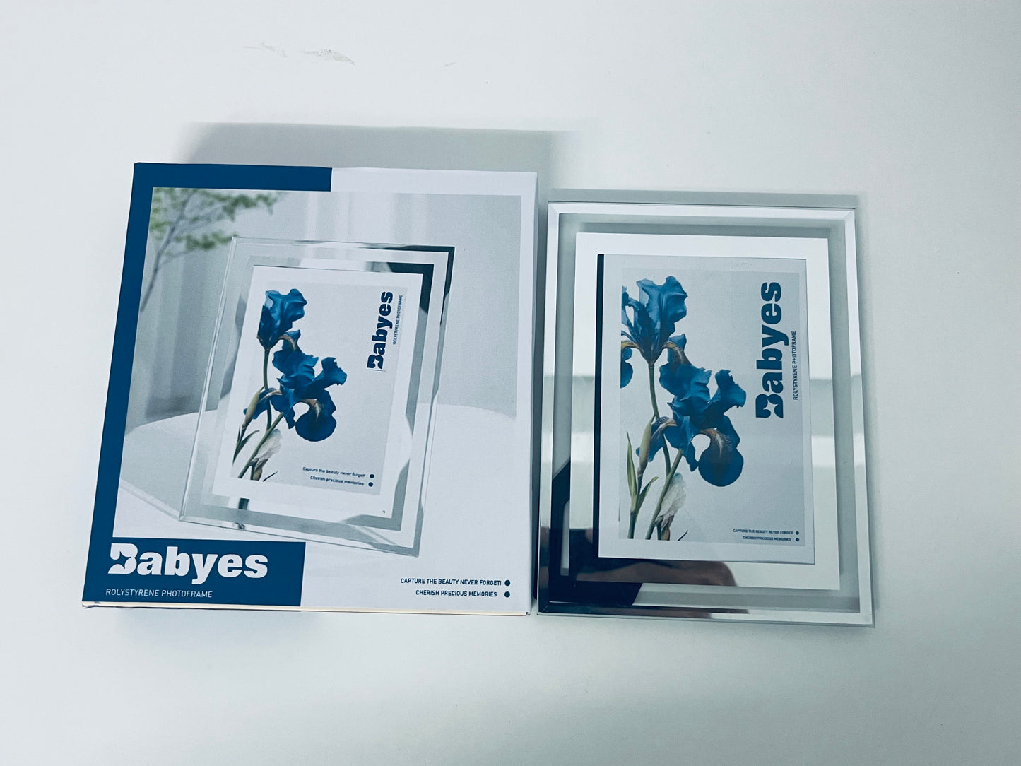 Babyes Picture frames Mirror-Textured Photo Frame Light Luxury & High-End Capture Beauty A Textured Choice for Home Decoration and Memory Collection