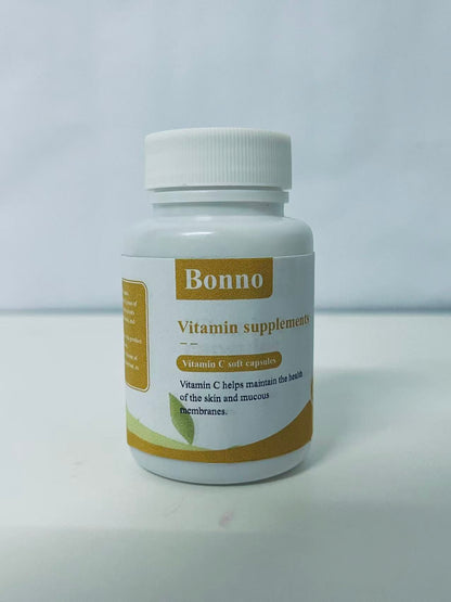 Bonno Vitamin C Capsules (30 Count) - High-Potency Vitamin C Supplement for Skin & Mucous Membrane Health, Easy-to-Absorb, Preservative-Free Daily Antioxidant Support