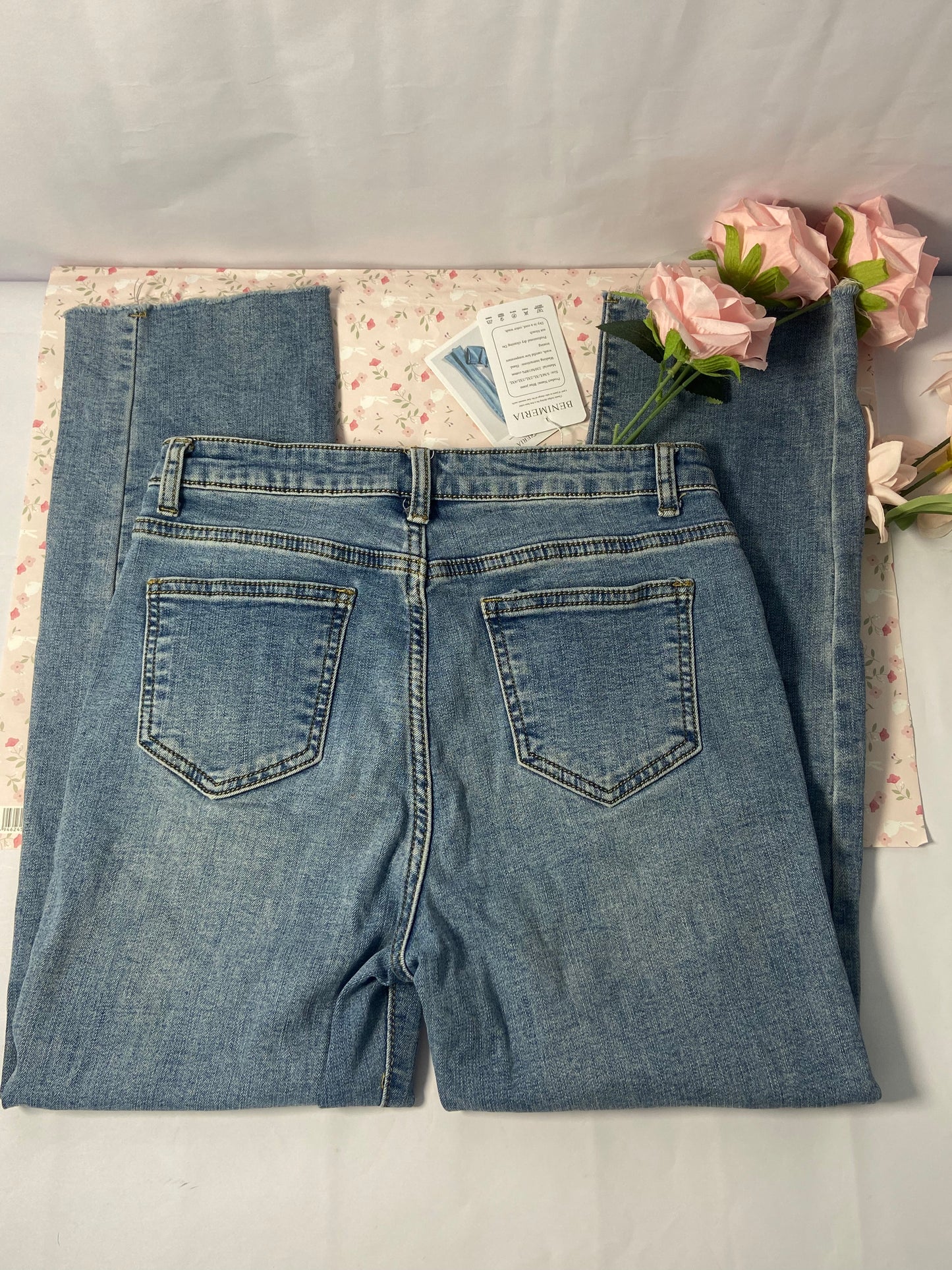 BENIMERIA Jeans Trendy Stretchy Bell Bottom Skinny Boot Cut Jeans Legging for Women