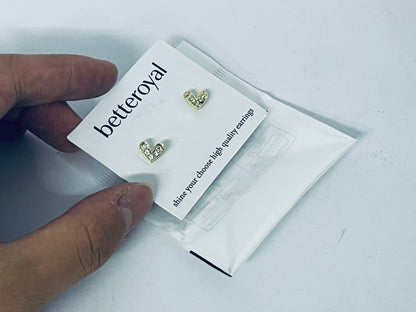 betteroyal Solid 925 Sterling Silver Tiny Heart Stud Earrings for Women Teen Girls Love Heart Stud Earrings