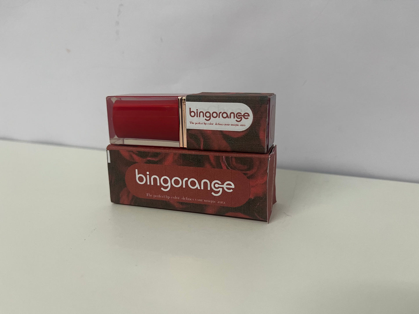 [bingorange Lipstick]——Hydrating Color Changing Lipstick, Long-Lasting Non-Sticky Lip Balm with Rose Gold Case