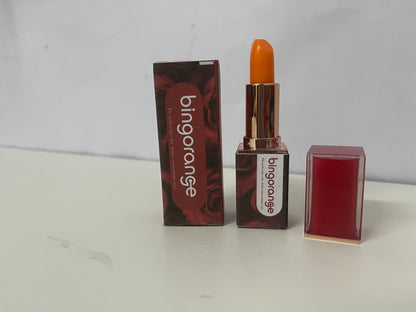 [bingorange Lipstick]——Hydrating Color Changing Lipstick, Long-Lasting Non-Sticky Lip Balm with Rose Gold Case