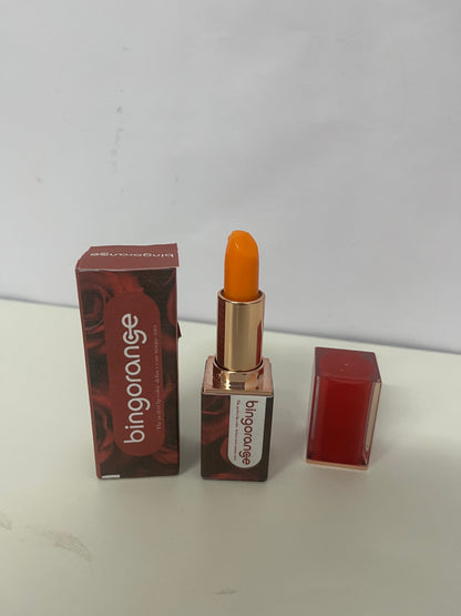 [bingorange Lipstick]——Hydrating Color Changing Lipstick, Long-Lasting Non-Sticky Lip Balm with Rose Gold Case