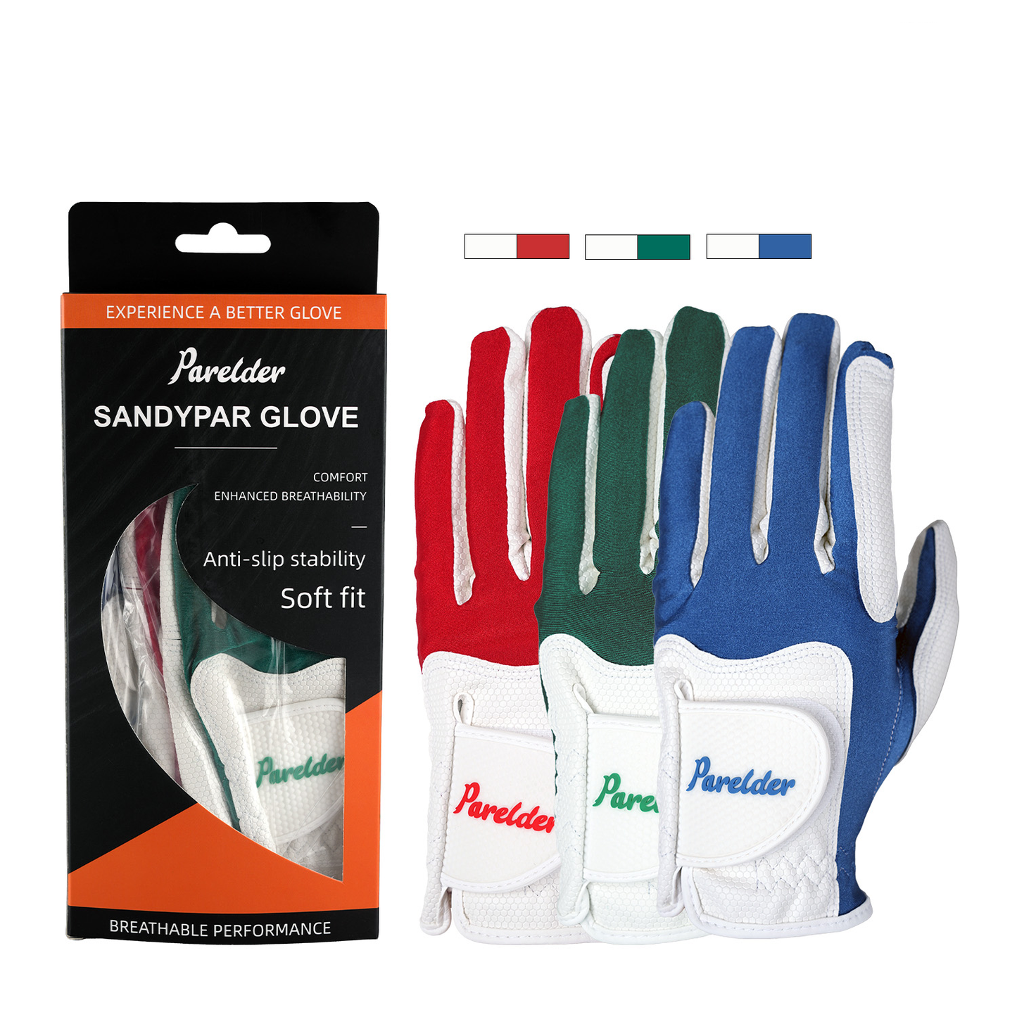 Parelder Golf gloves Golf Gloves Microfiber Synthetic Gloves for Left Hand Right Hand Golf Gloves Extra