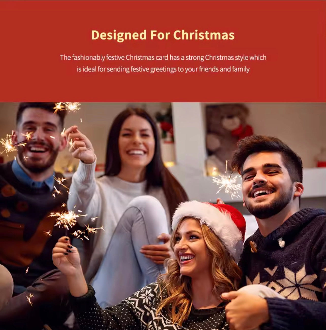 HISPACE Printed greeting cards 10 Glittery Assorted Christmas Cards with Envelopes & 1 wrapped box