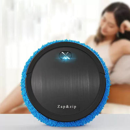 Zap&zip Robotic vacuum cleaners,Automatic Floor Mop Robot with Water Tank, Highly Efficient Motor, Rotating Cleaning with Strong Pressure, for Wooden Panels, Marble, Tiles etc. (Black)