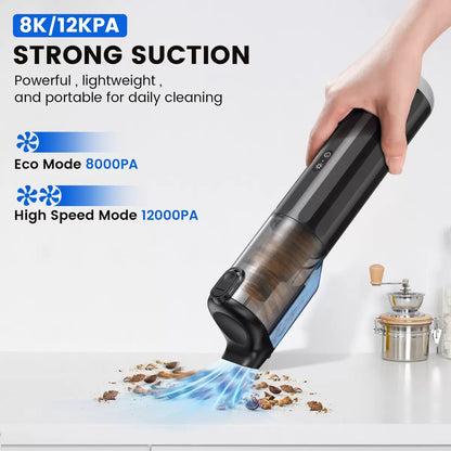 Zipappli Hand-held vacuum cleaners,Handheld Vacuum Cordless, Portable Car Vacuum with 2-Speed, 12KPA Powerful Suction Vacuum Cleaner with Charging Dock, Lightweight Mini Hand Held Vacuum for Car Home Pet Office and Pet Hair