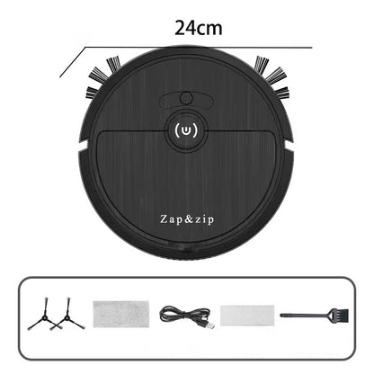 Zap&zip Robotic vacuum cleaners,Automatic Floor Mop Robot with Water Tank, Highly Efficient Motor, Rotating Cleaning with Strong Pressure, for Wooden Panels, Marble, Tiles etc. (Black)