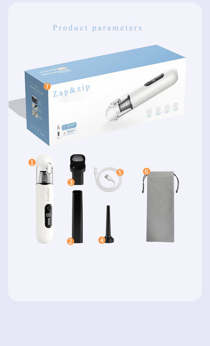 Zap&zip Hand-held vacuum cleaners,Wireless dual-function handheld and portable vehicle-mounted vacuum cleaner with integrated suction and blowing function, household use, high suction power, brushless motor vacuum cleaner