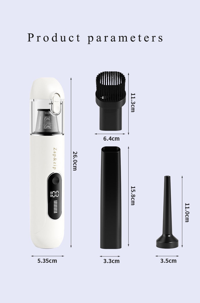 Zap&zip Hand-held vacuum cleaners,Wireless dual-function handheld and portable vehicle-mounted vacuum cleaner with integrated suction and blowing function, household use, high suction power, brushless motor vacuum cleaner