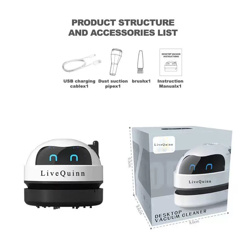 LiveQuinn Hand-held vacuum cleaners,Mini Crumb Vacuum Sweeper Cordless Dust Vacuum Crumb Sweeper Handheld Desktop Vacuum Cleaner Easy to Clean Paper Scraps Dust Crumb Hair Eraser Crumbs on Desk Table top, Car, Keyboard Sofa