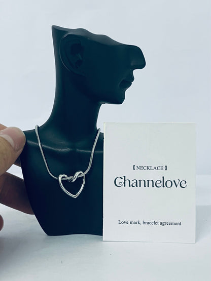 Channelove Minimalist Silver Heart Pendant Necklace for Women - Dainty Small Heart Necklace Hypoallergenic Love Jewelry