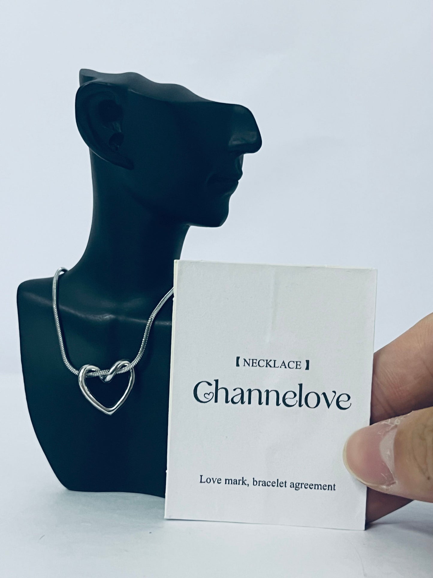 Channelove Minimalist Silver Heart Pendant Necklace for Women - Dainty Small Heart Necklace Hypoallergenic Love Jewelry