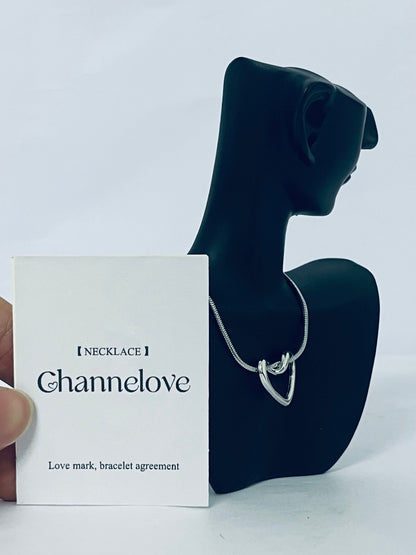 Channelove Minimalist Silver Heart Pendant Necklace for Women - Dainty Small Heart Necklace Hypoallergenic Love Jewelry