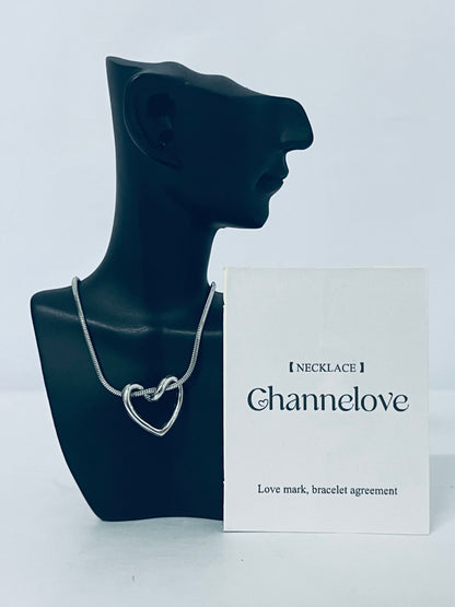 Channelove Minimalist Silver Heart Pendant Necklace for Women - Dainty Small Heart Necklace Hypoallergenic Love Jewelry