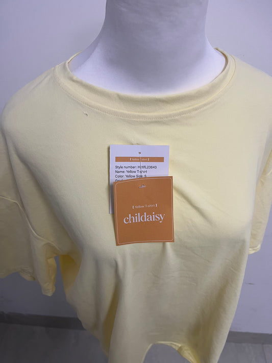 childaisy Yellow Loose Crew Neck Short Sleeve T-Shirt