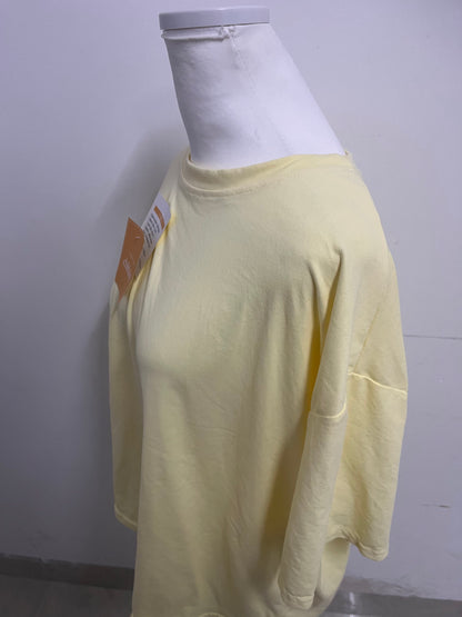 childaisy Yellow Loose Crew Neck Short Sleeve T-Shirt