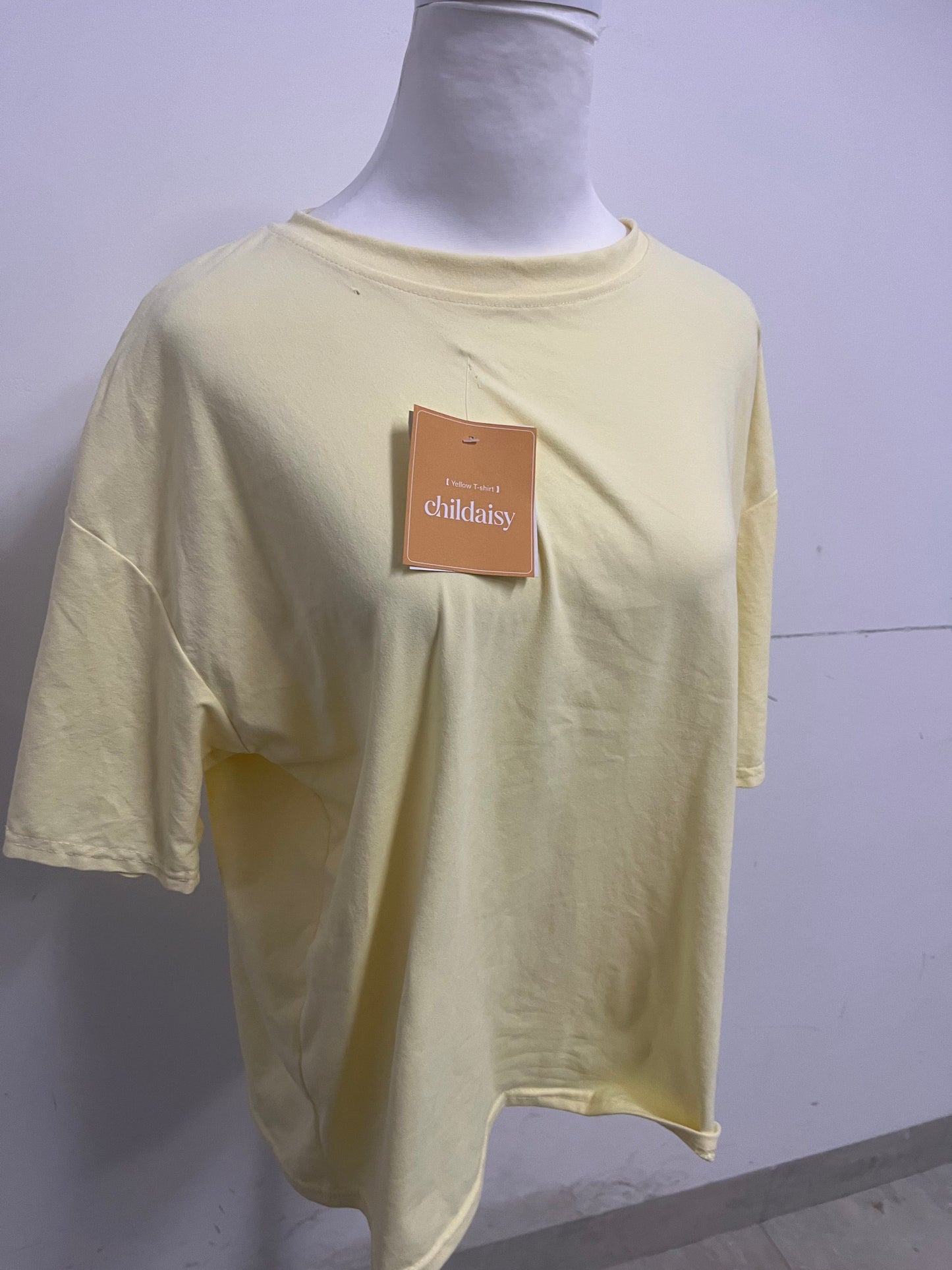 childaisy Yellow Loose Crew Neck Short Sleeve T-Shirt