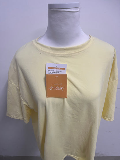 childaisy Yellow Loose Crew Neck Short Sleeve T-Shirt