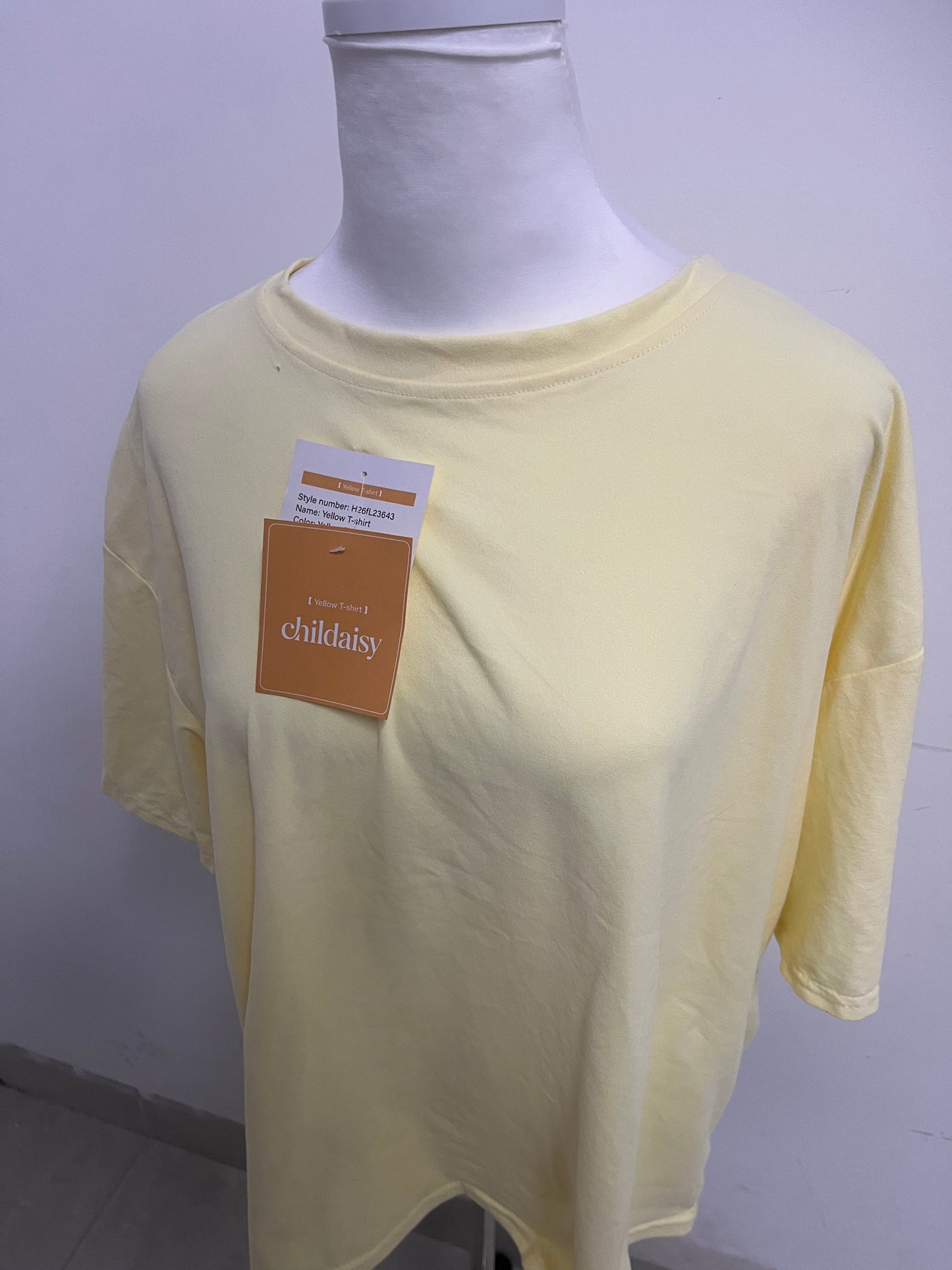 childaisy Yellow Loose Crew Neck Short Sleeve T-Shirt