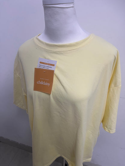 childaisy Yellow Loose Crew Neck Short Sleeve T-Shirt