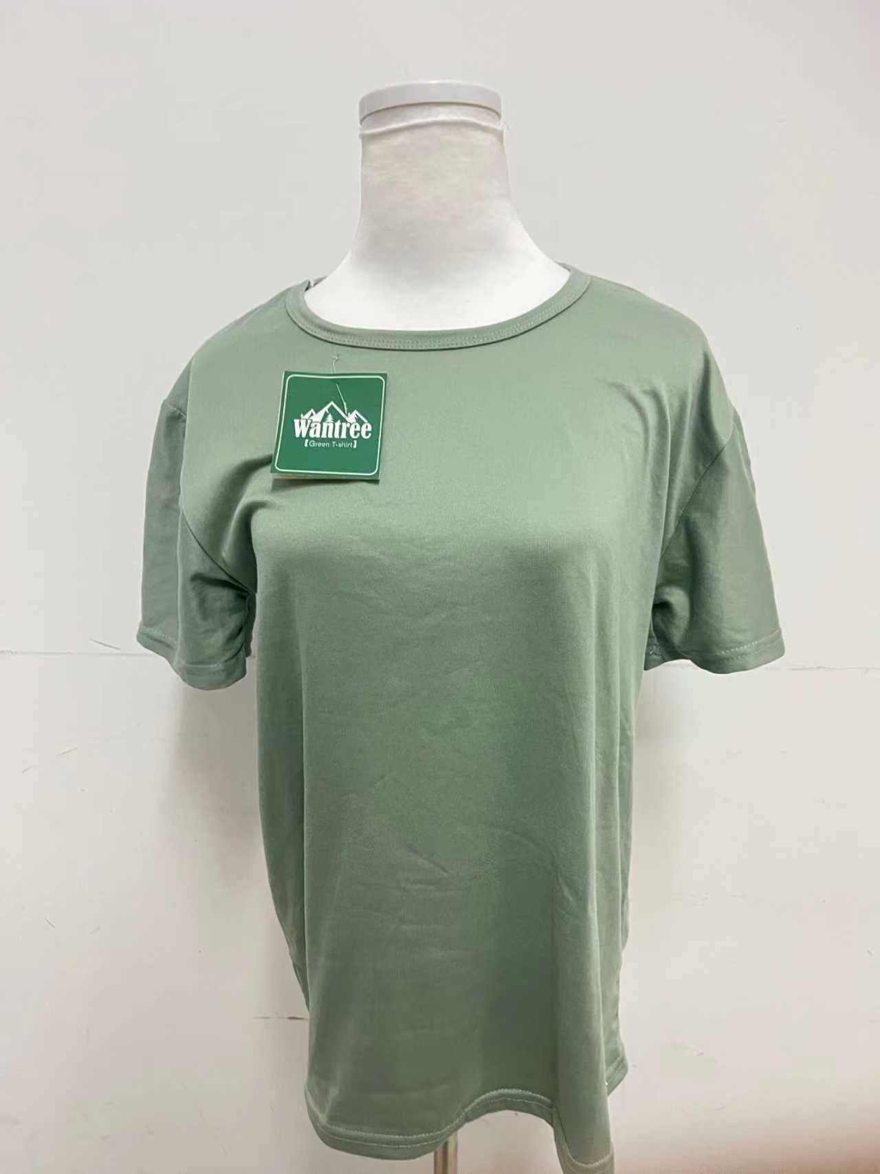 Wantree Mint Green Casual T-Shirt Natural Texture, Effortless Comfort