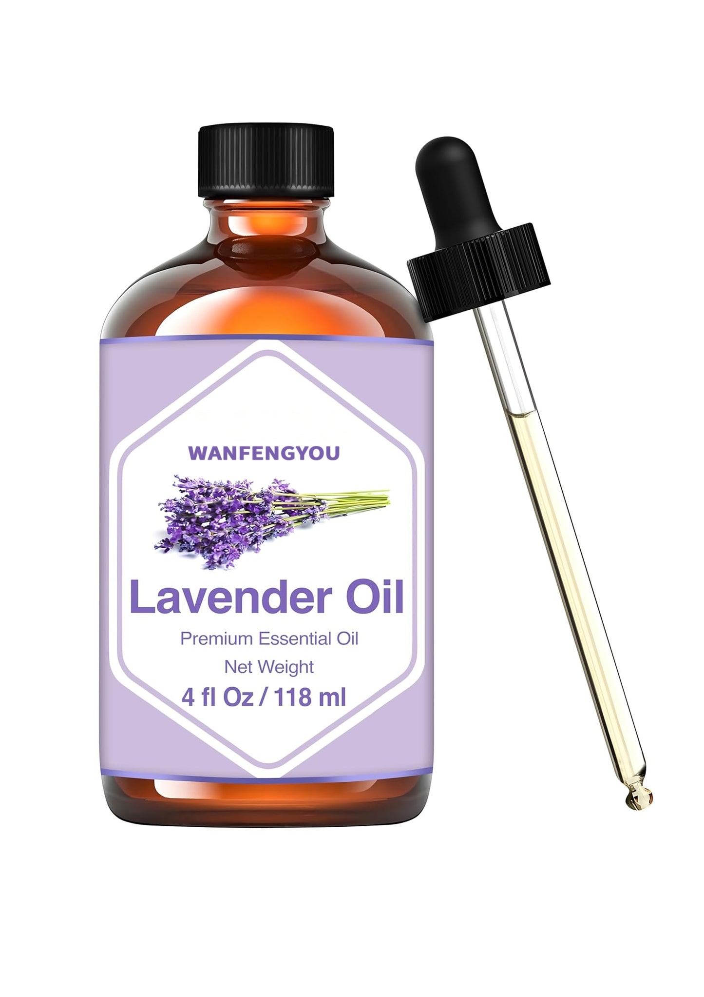 WANFENGYOU Essential Oil 4 Fl Oz with Glass Dropper – 100% Pure, Natural, Undiluted & Therapeutic Grade, Amazing for Skin & Hair Care, Diffuser, Aromatherapy, Massage, DIY Soaps & Candles