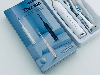 Buzzoo Full-Body Waterproof Sonic Electric Toothbrush - Multi-Mode Teeth Cleaning Set (with Replacement Heads)