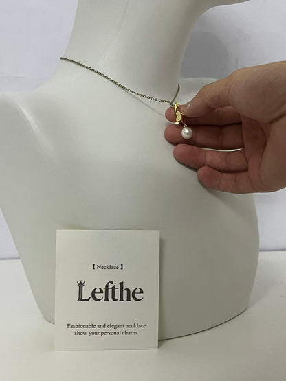 【Lefthe Dainty Pearl Pendant Necklace】—— Elegant Minimalist Jewelry for Everyday Charm