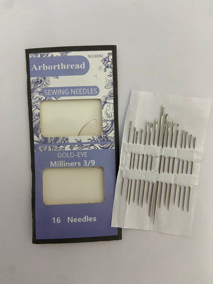 Arborthread Sewing needles Sharps Hand Needles-Size 3/9 16/Pkg Tapestry darning Embroidery Knitting Needle Yarn Sewing Needles